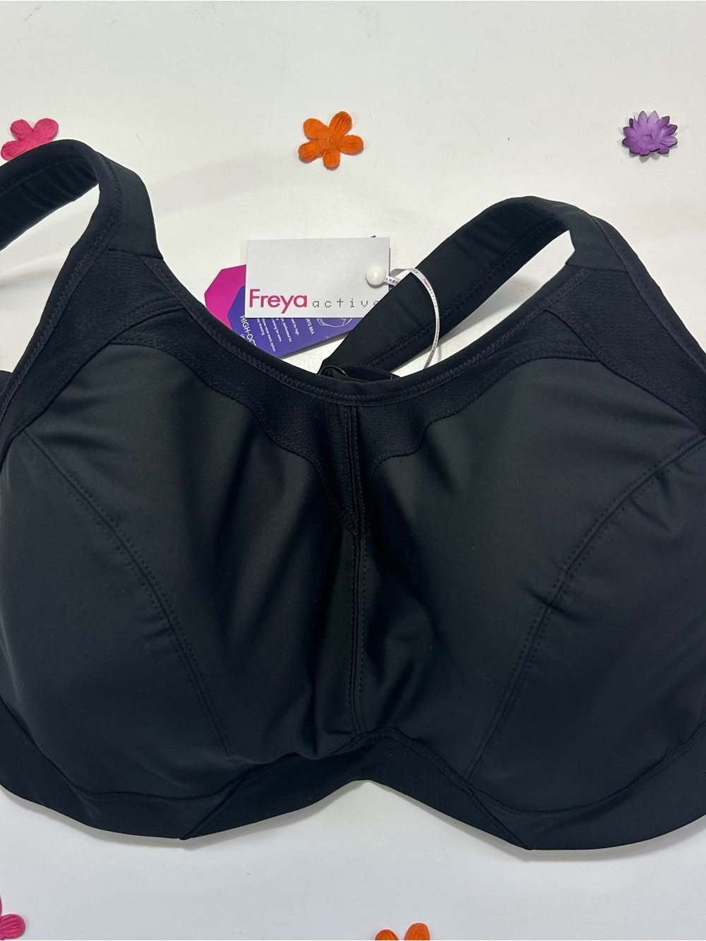 Freya Black High Octane Full Figure Support Sports Bra 32J NWT